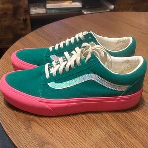 Vans Green and Pink Women's Sneakers